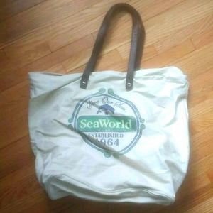 SeaWorld Canvas and Leather Tote